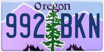 OR license plate 992BKN