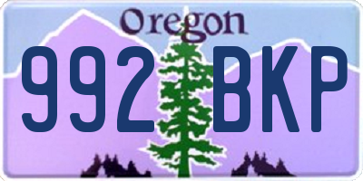 OR license plate 992BKP