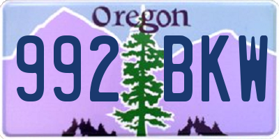 OR license plate 992BKW