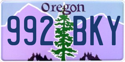 OR license plate 992BKY