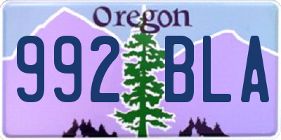 OR license plate 992BLA
