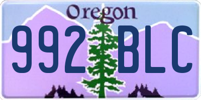 OR license plate 992BLC