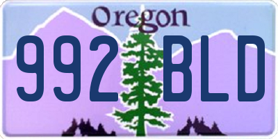 OR license plate 992BLD
