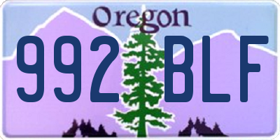 OR license plate 992BLF