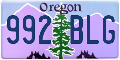 OR license plate 992BLG