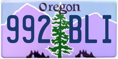 OR license plate 992BLI