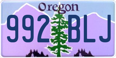 OR license plate 992BLJ