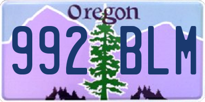 OR license plate 992BLM