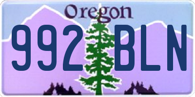 OR license plate 992BLN