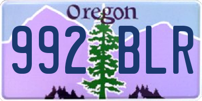 OR license plate 992BLR