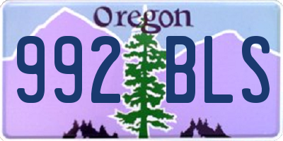 OR license plate 992BLS