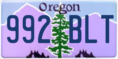 OR license plate 992BLT