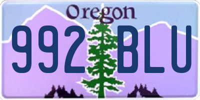 OR license plate 992BLU