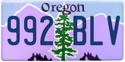 OR license plate 992BLV