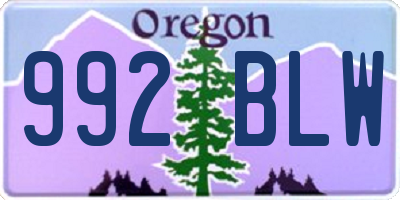 OR license plate 992BLW
