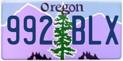 OR license plate 992BLX