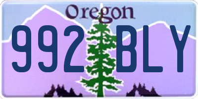 OR license plate 992BLY