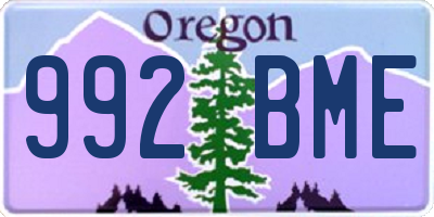 OR license plate 992BME