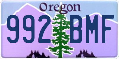 OR license plate 992BMF