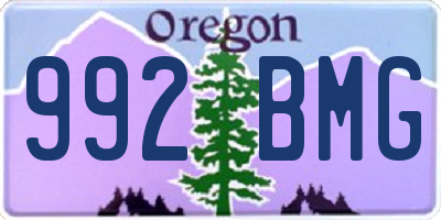 OR license plate 992BMG