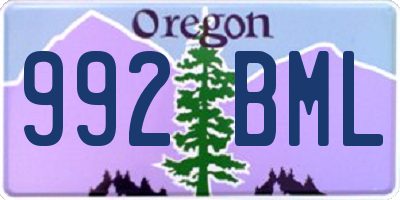 OR license plate 992BML
