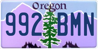 OR license plate 992BMN