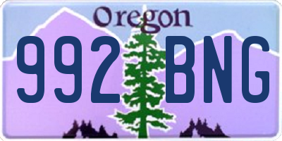 OR license plate 992BNG