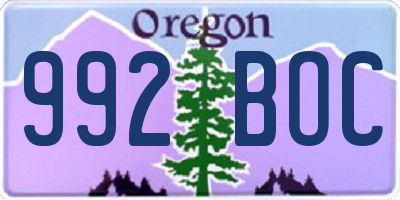 OR license plate 992BOC