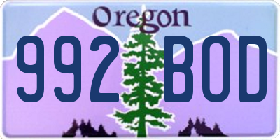 OR license plate 992BOD