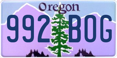 OR license plate 992BOG
