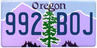 OR license plate 992BOJ