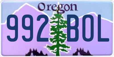 OR license plate 992BOL