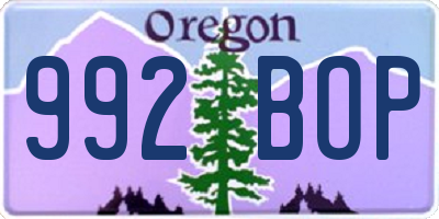 OR license plate 992BOP