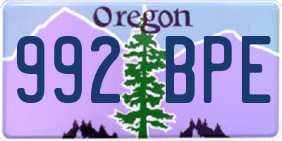OR license plate 992BPE