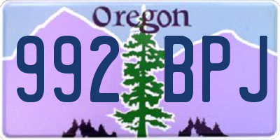OR license plate 992BPJ