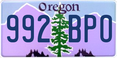OR license plate 992BPO