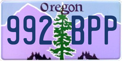 OR license plate 992BPP