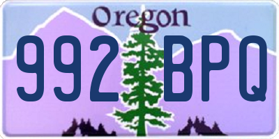 OR license plate 992BPQ