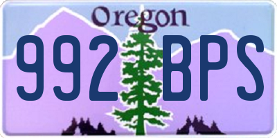 OR license plate 992BPS