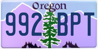 OR license plate 992BPT