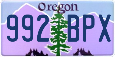 OR license plate 992BPX