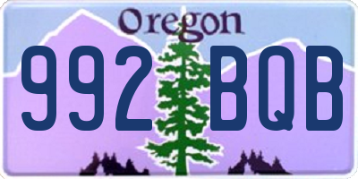 OR license plate 992BQB