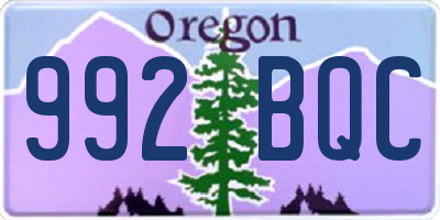 OR license plate 992BQC