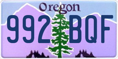 OR license plate 992BQF