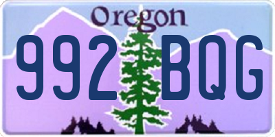OR license plate 992BQG