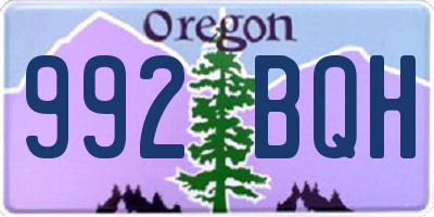 OR license plate 992BQH