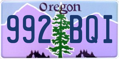 OR license plate 992BQI
