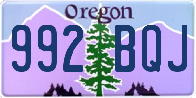 OR license plate 992BQJ