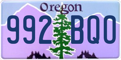 OR license plate 992BQO