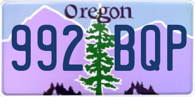 OR license plate 992BQP